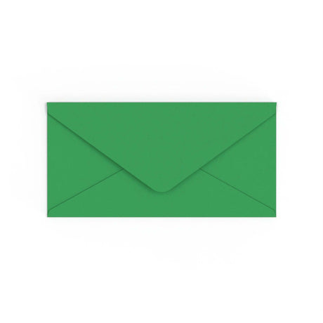 DL Kelly Green British Made Gummed V-Flap Envelope (110 x 220mm)